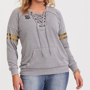 TORRID HARRY POTTER VARSITY LACE-UP SWEATSHIRT